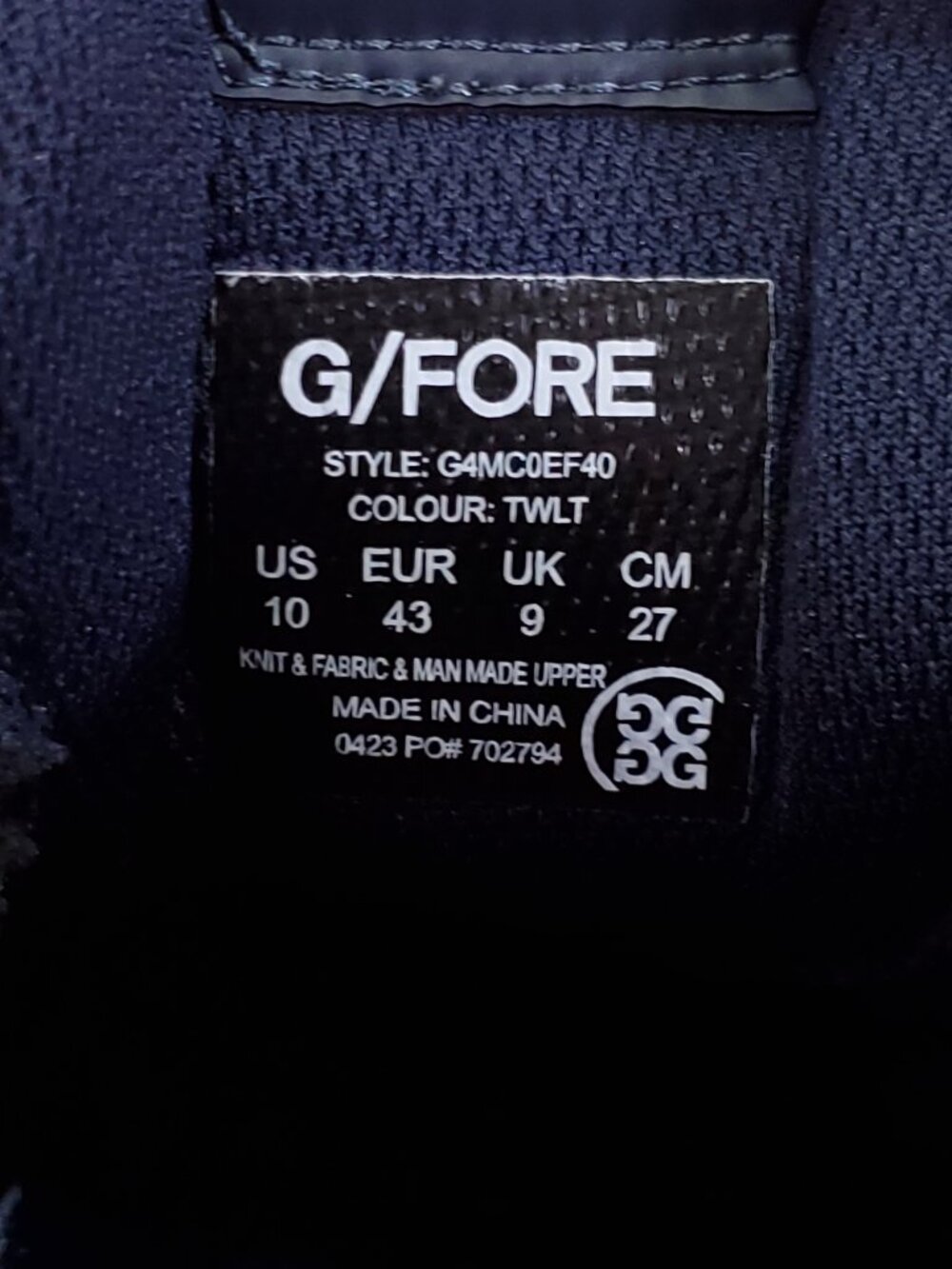 Gfore Mens Size 10 MG4X2 Knit Hybrid Golf Cross Trainer Shoes Navy G4MC0EF40 - Picture 16 of 16